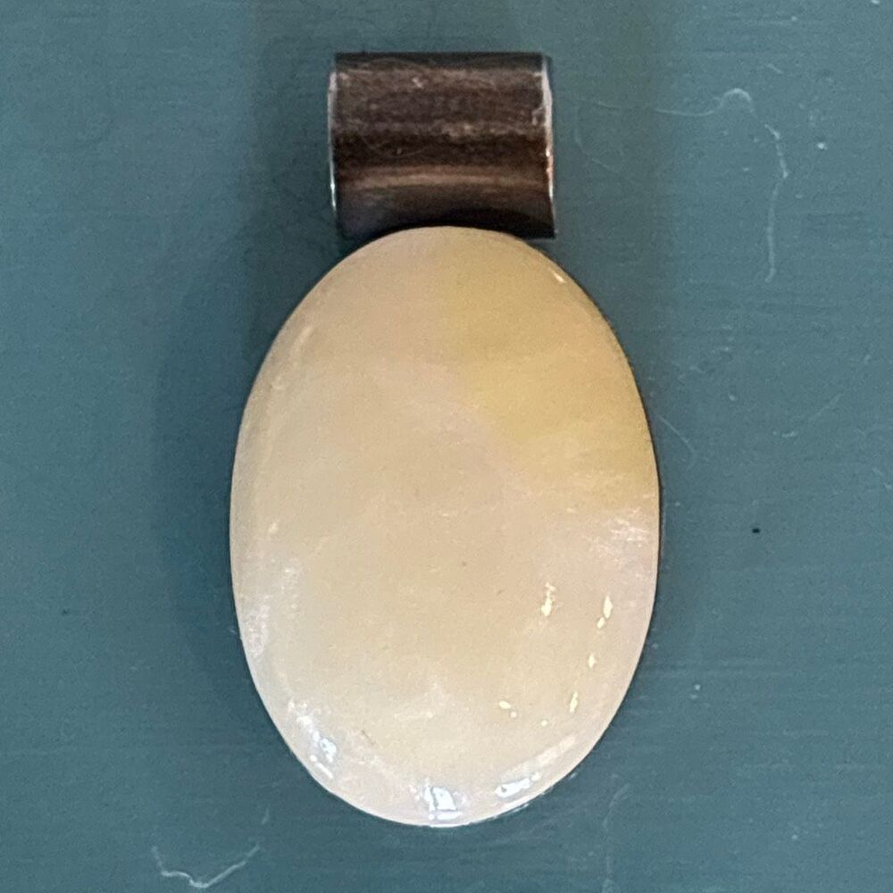 Vintage MEXICO 925 silver & moonstone cabochon pendant 24.2x18.3mm 12.2g TAXCO
